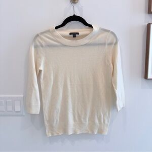 J. Crew Women's Soft Cream Crew Neck Sweater